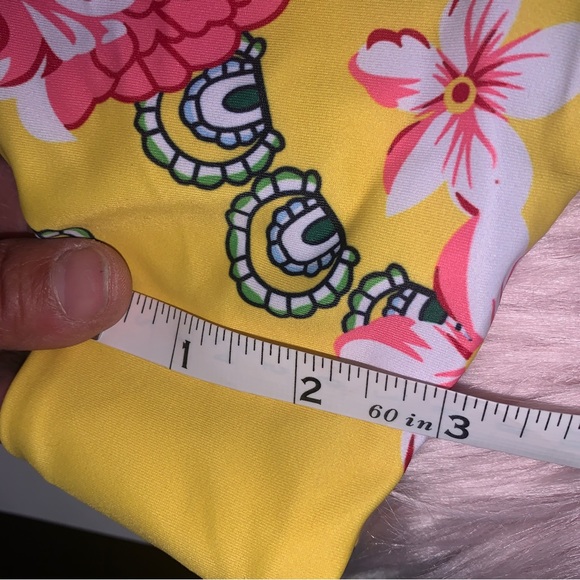 Bathing Suit 🛍️New Yellow Floral One Piece Backless cheeky medium clearance - Picture 13 of 14